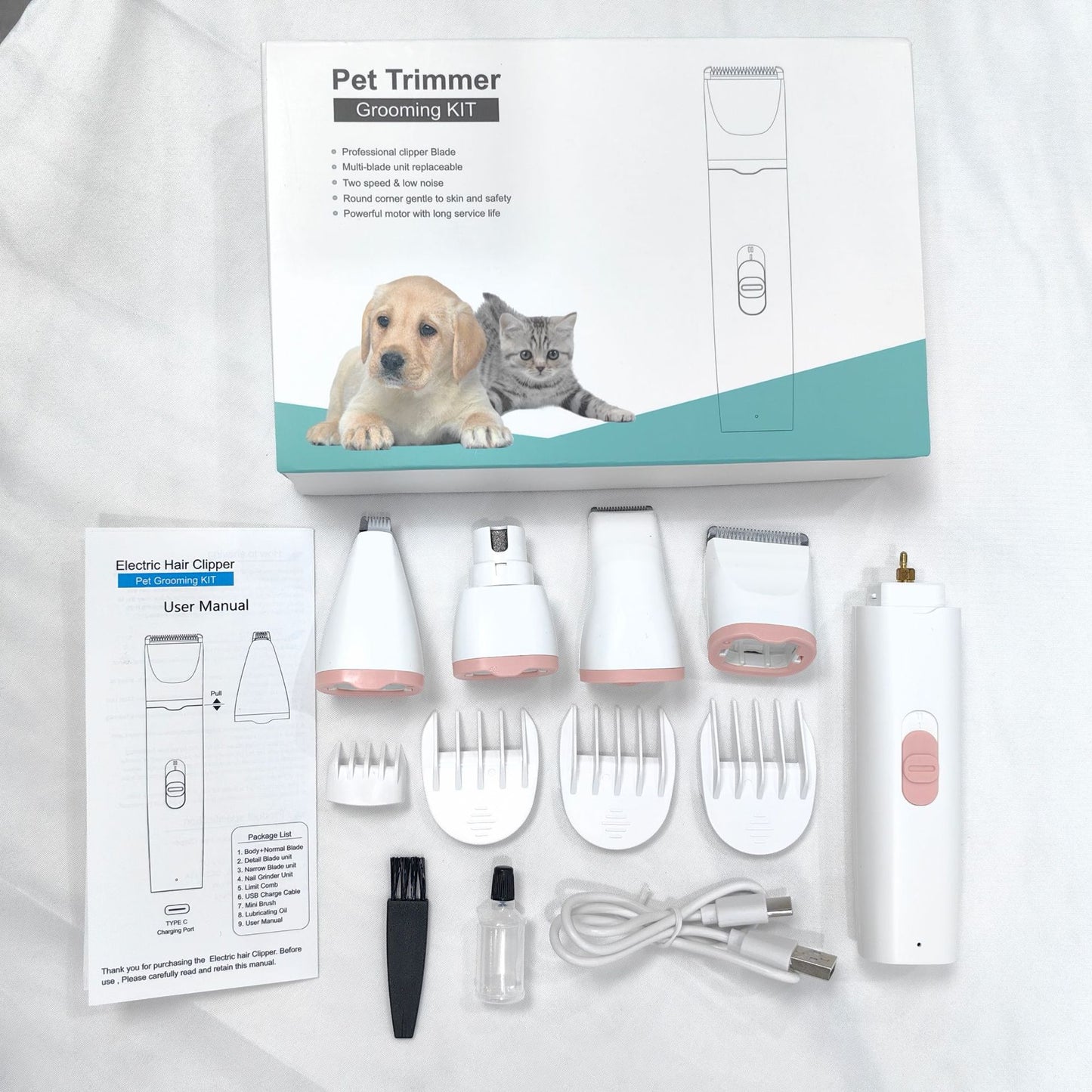 Electric Pet Grooming Clipper Set